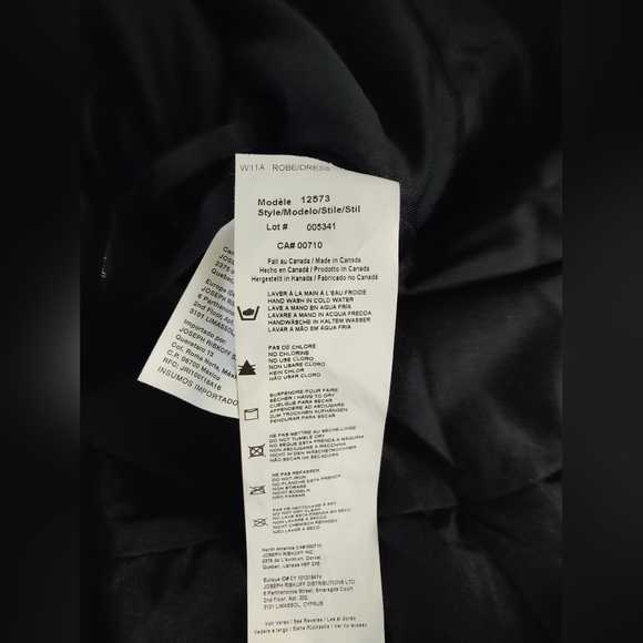 Joseph Ribkoff Black Dress With Collar & Sleeves Rhinestone Size 6 - Picture 14 of 15